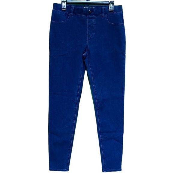 Betabrand Yoga Denim Classic Pull On Skinny Leg Jeans Dark Wash Medium Long - Picture 2 of 11